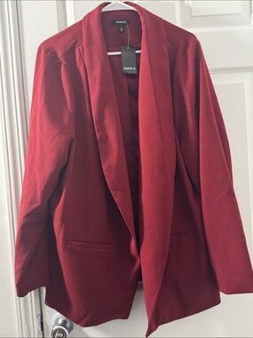torrid Deep Red Open-Front Blazer Jacket